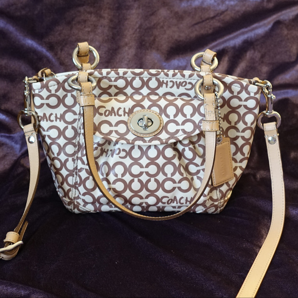 Coach Handbags - Coach Op Art Signature Coated Canvas Purse